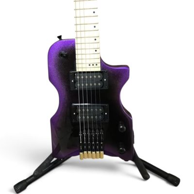 Custom Diplomat Birdfish Purple Black Burst Finish Headless 6 String Guitar - Image 2