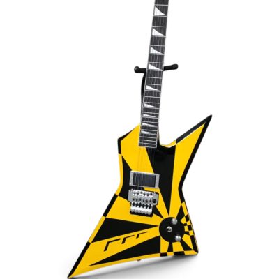 Custom Race Sweet Star Stryper Yellow Black Geometric Checkerboard Guitar Floyd Rose Tremolo - Image 2