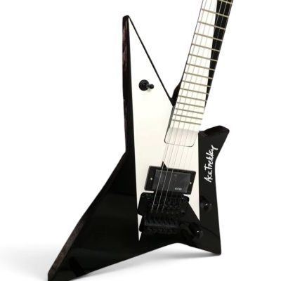 Custom Aurelius Star Frehley Black White Geometric Lightning Flash Graphic Floyd Rose Tremolo Guitar Single Pickup - Image 5