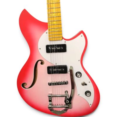 Custom Pearl SGV P90 Pickups Fhole Takeshi Teardrop Flamingo Pink Salmon Burst Floyd Rose Tremolo Guitar
