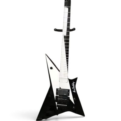 Custom Aurelius Star Frehley Black White Geometric Lightning Flash Graphic Floyd Rose Tremolo Guitar Single Pickup - Image 2