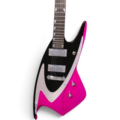 Custom Empire 400 Black Pink Shark Inlays Electric Guitar
