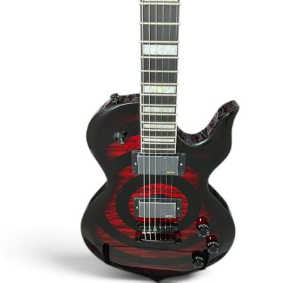 Custom Titan Black Burst Red Quilt Maple Top Audio Wylde Bullseye Buzzsaw Electric Guitar - Image 5
