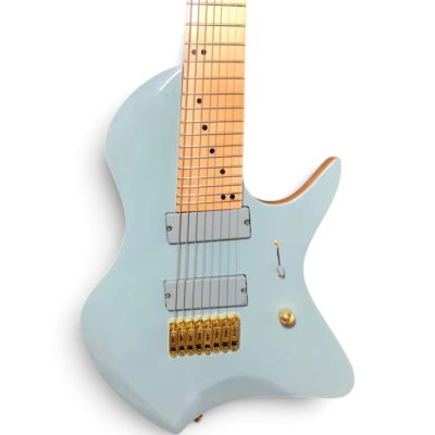 Custom Drift Pastel Powder Blue Finish Multi Scale Larada 8 String Fanned Fret Guitar