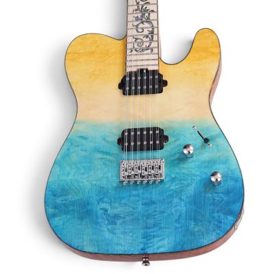 Custom Regent Jimmy Blue Yellow Burst 12 String Electric Guitar Tree of Life Inlay