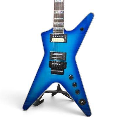 Custom Tempest Darrell Slime Blue Burst Flame Maple Top Dimebag ML Finish Flying V Guitar