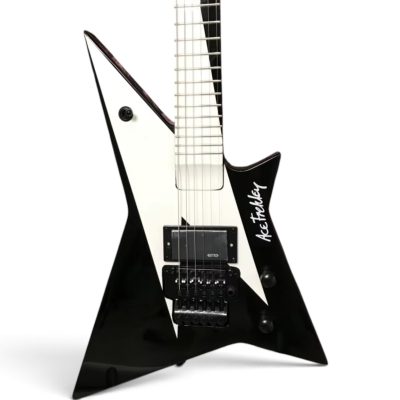 Custom Aurelius Star Frehley Black White Geometric Lightning Flash Graphic Floyd Rose Tremolo Guitar Single Pickup
