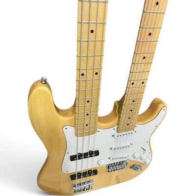 Custom Regent Yngwie Malmsteen Mahogany Wood Body Natural Finish Double Neck 4 String Bass 6 String Guitar - Image 5