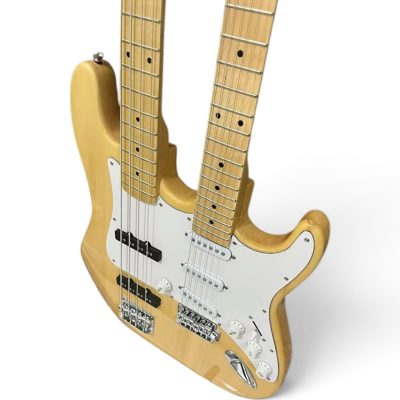 Custom Regent Yngwie Malmsteen Mahogany Wood Body Natural Finish Double Neck 4 String Bass 6 String Guitar - Image 4
