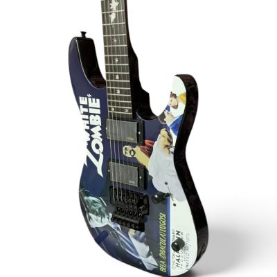 Custom Obsidian Hand Painted Black White Zombie Graphic Kirk Hammett Electric Guitar Floyd Rose Tremolo - Image 4