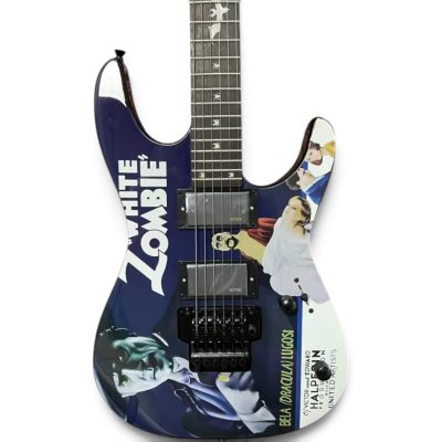 Custom Obsidian Hand Painted Black White Zombie Graphic Kirk Hammett Electric Guitar Floyd Rose Tremolo