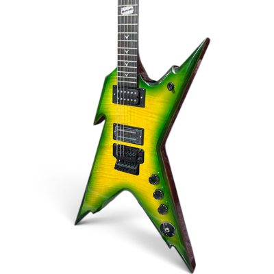 Custom Tempest Darrell Slime Green Sunburst Dimebag ML Finish Flying V Electric Guitar - Image 5