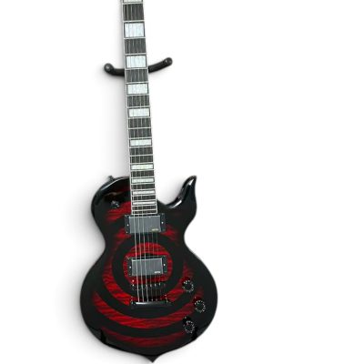 Custom Titan Black Burst Red Quilt Maple Top Audio Wylde Bullseye Buzzsaw Electric Guitar - Image 2