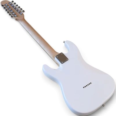 Custom Regent John Blue White Porcelain Graphic Finish 12 String Electric Guitar - Image 3