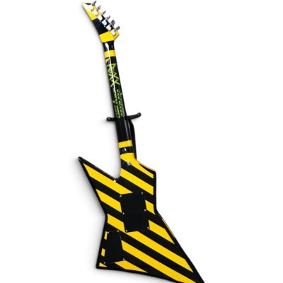 Custom Race Sweet Star Stryper Yellow Black Geometric Checkerboard Guitar Floyd Rose Tremolo - Image 6