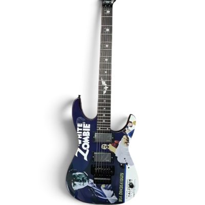 Custom Obsidian Hand Painted Black White Zombie Graphic Kirk Hammett Electric Guitar Floyd Rose Tremolo - Image 2
