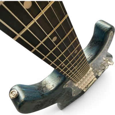 Custom Regent SRV Blue Crimson Stained Lichtenberg Finish Electric Guitar - Image 4