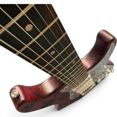 Custom Regent SRV Red Crimson Stained Lichtenberg Finish Electric Guitar - Image 4