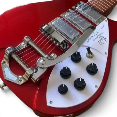 Custom Nova Red 325C64 21 Inch Scale Length Lennon Guitar Bigsby Tremolo - Image 5