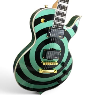 Custom Titan Green Black Wylde Grail Psychic Bullseye Rawtop Electric Guitar (Copy) - Image 5