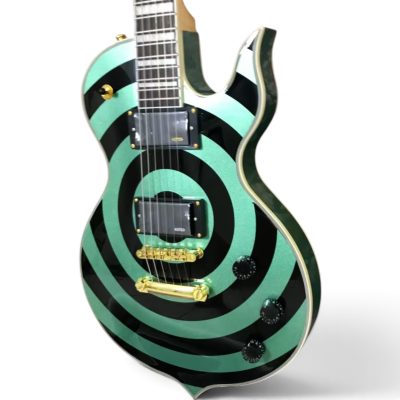 Custom Titan Green Black Wylde Grail Psychic Bullseye Rawtop Electric Guitar (Copy) - Image 4