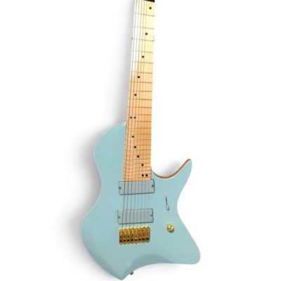 Custom Drift Pastel Powder Blue Finish Multi Scale Larada 8 String Fanned Fret Guitar - Image 2