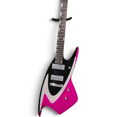 Custom Empire 400 Black Pink Shark Inlays Electric Guitar - Image 2