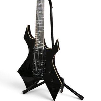 Custom Norturne Master Mick Onyx Black Warlock Guitar Floyd Rose Tremolo - Image 4