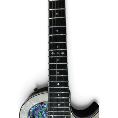 Custom Abyss James Blue Green Abalone Mosaic Mother of Pearl Borders Electric Guitar - Image 4