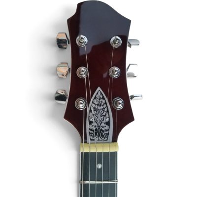 Custom Abyss Ronnie Wood White Mother of Pearl Mosaic Top Abalone Electric Guitar - Image 5