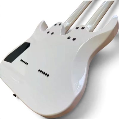 Custom Axis Paul Gilbert Fhole White Double Neck 6 and 6 String Electric Guitar - Image 9