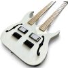 Custom Axis Paul Gilbert Fhole White Double Neck 6 and 6 String Electric Guitar