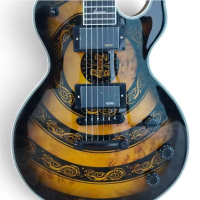Custom Titan Natural Black Burst Audio Wylde Bullseye Buzzsaw Electric Guitar - Image 8