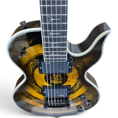 Custom Titan Natural Black Burst Audio Wylde Bullseye Buzzsaw Electric Guitar - Image 2