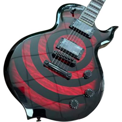 Custom Titan Red Black Wylde Grail Psychic Bullseye Rawtop Electric Guitar - Image 10