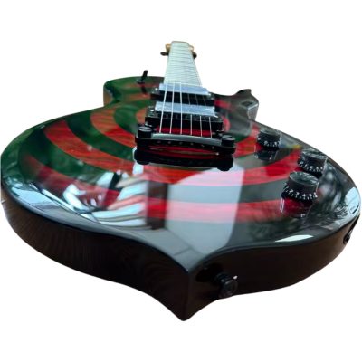 Custom Titan Red Black Wylde Grail Psychic Bullseye Rawtop Electric Guitar - Image 6