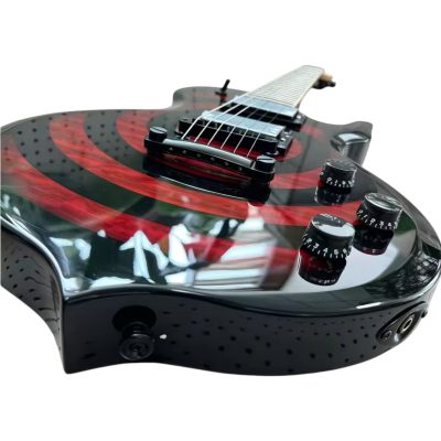 Custom Titan Red Black Wylde Grail Psychic Bullseye Rawtop Electric Guitar - Image 4