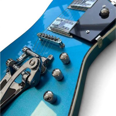 Custom Sovereign Jupiter Thunderbird Billy Bo Metallic Blue Guitar Bigsby Tremolo - Image 3