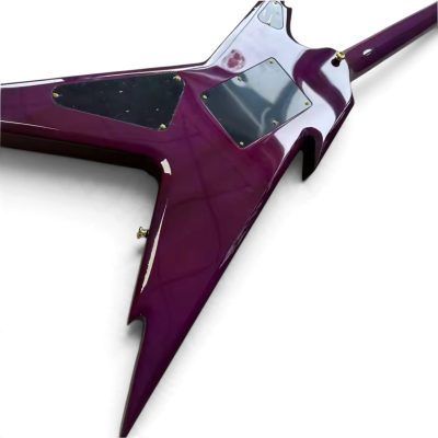 Custom Tempest Trans Royal Purple Burst Dimebag Razorback Flying V Floyd Rose Tremolo Guitar ML - Image 3