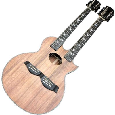 Custom Aurelius Double Neck Acoustic Guitar Koa Solid Spruce Top 6 String 12 String