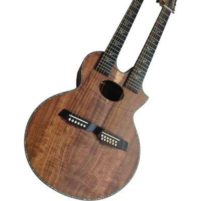 Custom Aurelius Double Neck Acoustic Guitar Koa Solid Spruce Top 6 String 12 String - Image 2