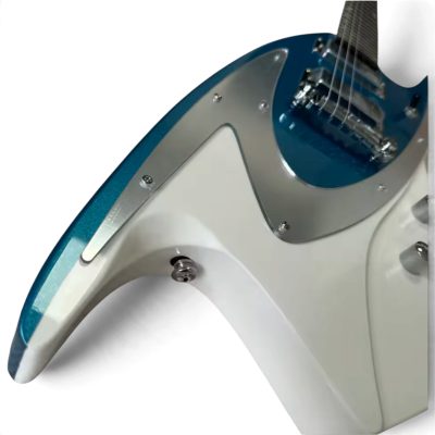 Custom Empire Todd 400 Black Metallic Blue White Shark Inlays Guitar - Image 3