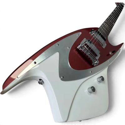 Custom Empire Todd 400 Black Metallic Burgundy White Shark Inlays Guitar - Image 4