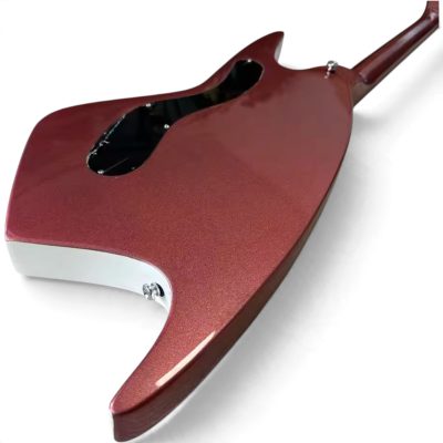 Custom Empire Todd 400 Black Metallic Burgundy White Shark Inlays Guitar - Image 3