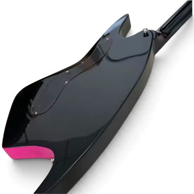 Custom Empire 400 Black Pink Magenta Shark Inlays Guitar - Image 6