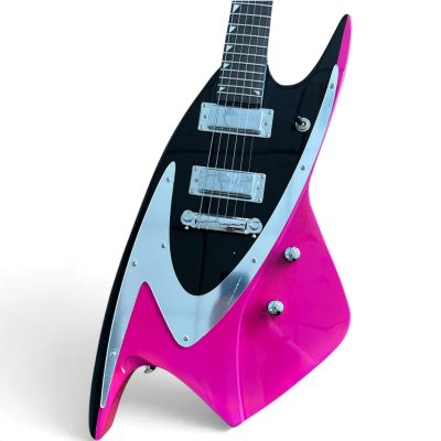 Custom Empire 400 Black Pink Magenta Shark Inlays Guitar