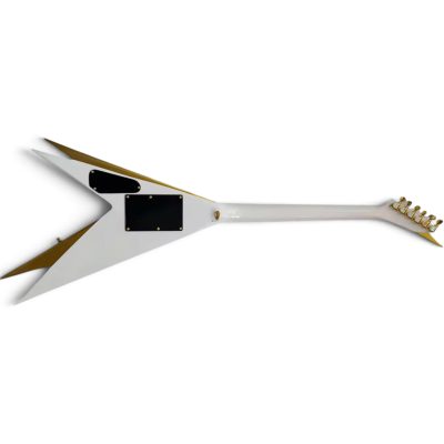 Custom Silverpine Vinnie Vincent Flying Double V Pearl White Gold Bevels Guitar Floyd Rose Tremolo - Image 3