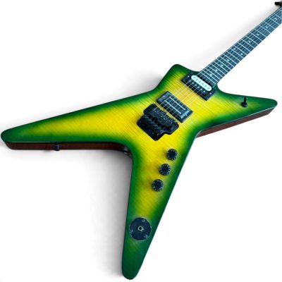 Custom Tempest Darrell Slime Green Burst Dimebag ML Finish Flying V Guitar