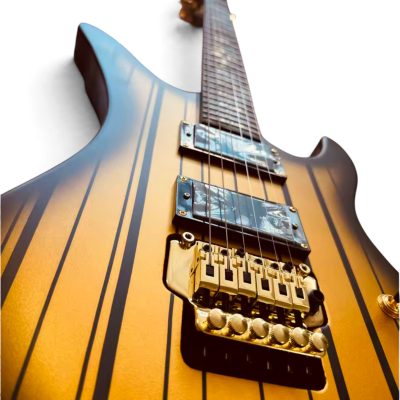 Custom Titan Synyster Gates Satin Finish Gold Burst Pinstripe Floyd Rose Tremolo Electric Guitar - Image 7