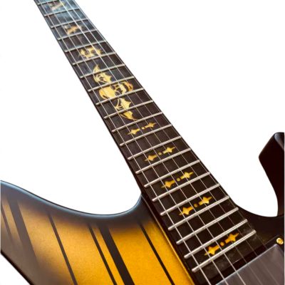 Custom Titan Synyster Gates Satin Finish Gold Burst Pinstripe Floyd Rose Tremolo Electric Guitar - Image 6